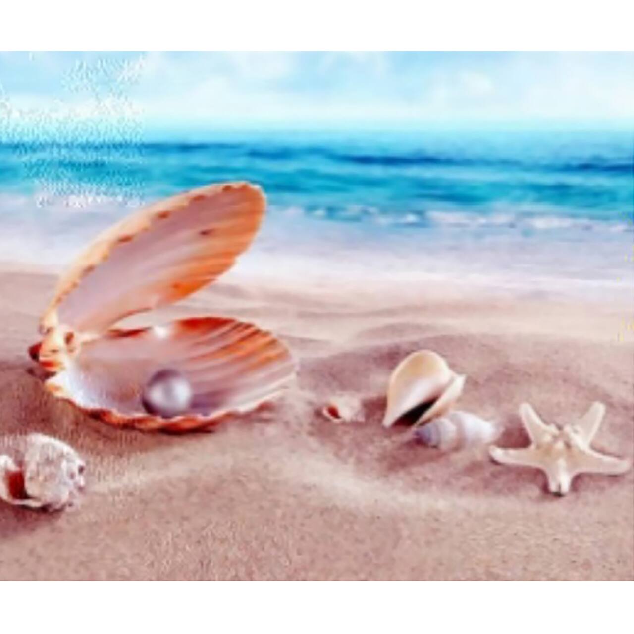 Sparkly Selections Beginner Seashells by the Seashore Diamond Painting Kit, Round Diamonds